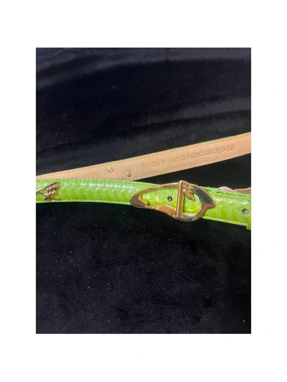 Women's Genuine Snakeskin Green Golf Belt  Medium NWT
